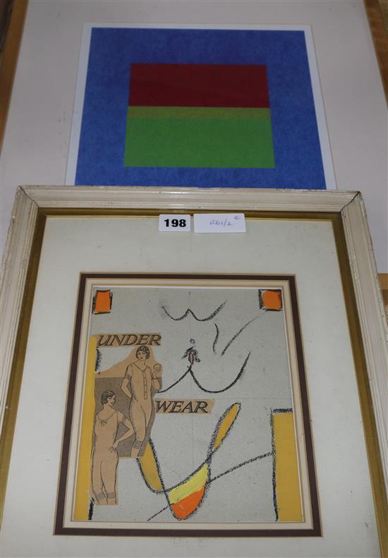 Abstract, windows and underwear print
